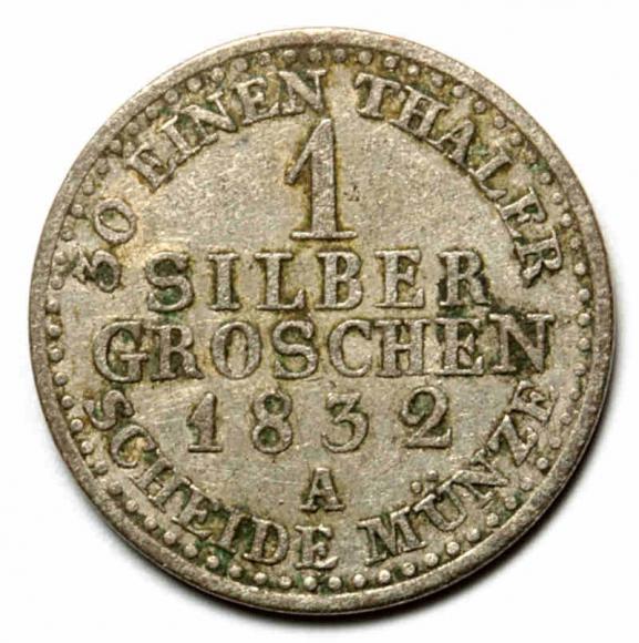 1 silver groschen 1832 Friedrich Wilhelm III Germany Berlin (2)
