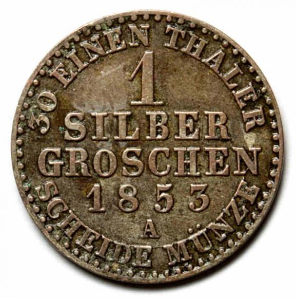 1 silver groschen 1853 Friedrich Wilhelm IV Germany Berlin (2)