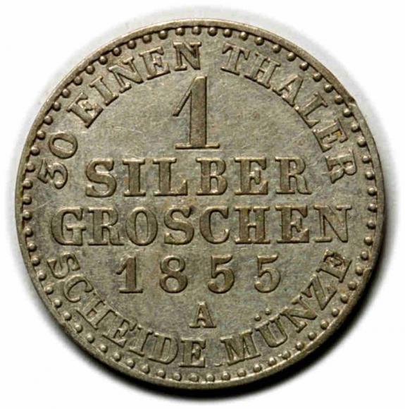 1 silver groschen 1855 Friedrich Wilhelm IV Germany Berlin (2)
