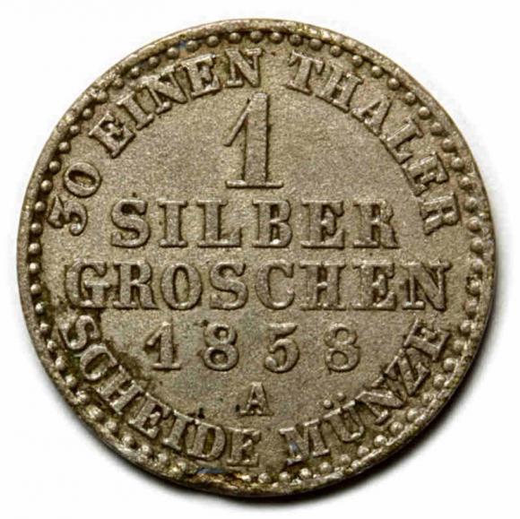 1 silver groschen 1858 Friedrich Wilhelm IV Germany Berlin (2)