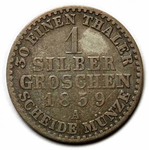 1 silver groschen 1859 Friedrich Wilhelm IV Germany Berlin (2)