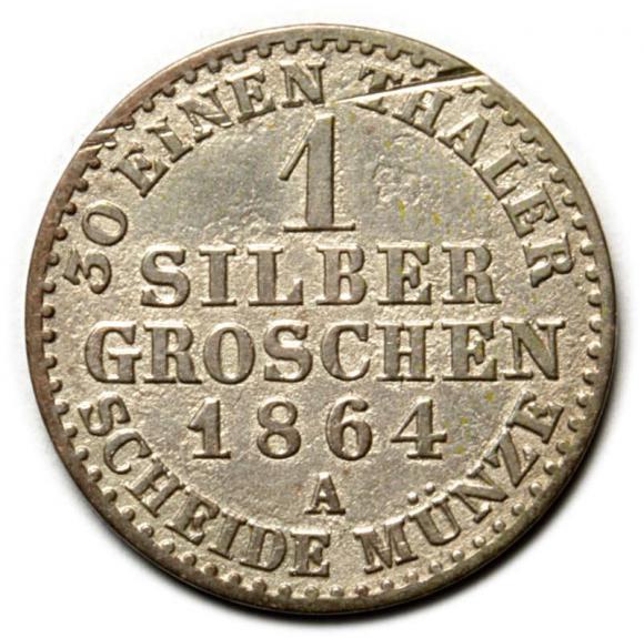 1 silver groschen 1864 Wilhelm I Germany Berlin (2)
