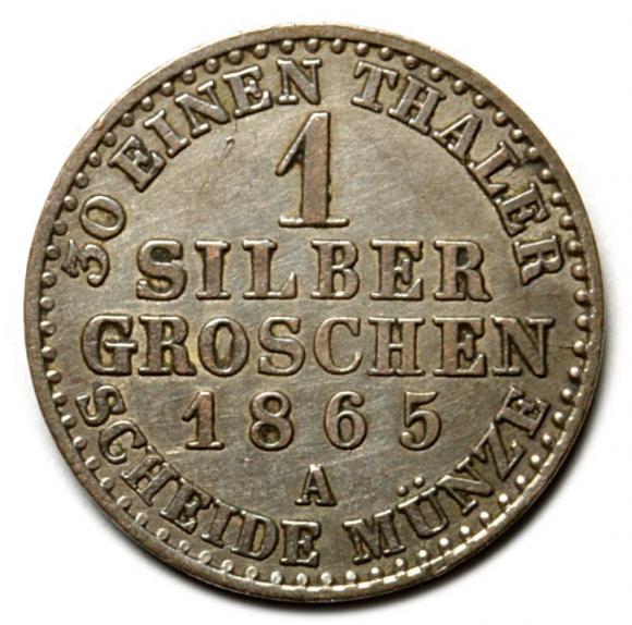 1 silver groschen 1865 Wilhelm II Germany Berlin (2)