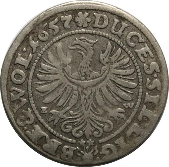 3 kreuzer 1657 George III, Louis IV, Christian Duchy of Brzeg-Legnica-Wolow (2)