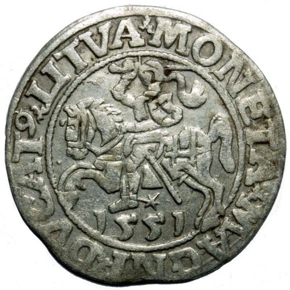 Half groschen 1551 Sigismund II Augustus Vilnius (1)