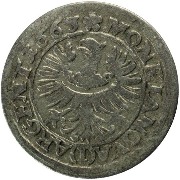 1 kreuzer 1665 John Christian Duchy of Brzeg - Legnica - Wolow Brzeg (2)