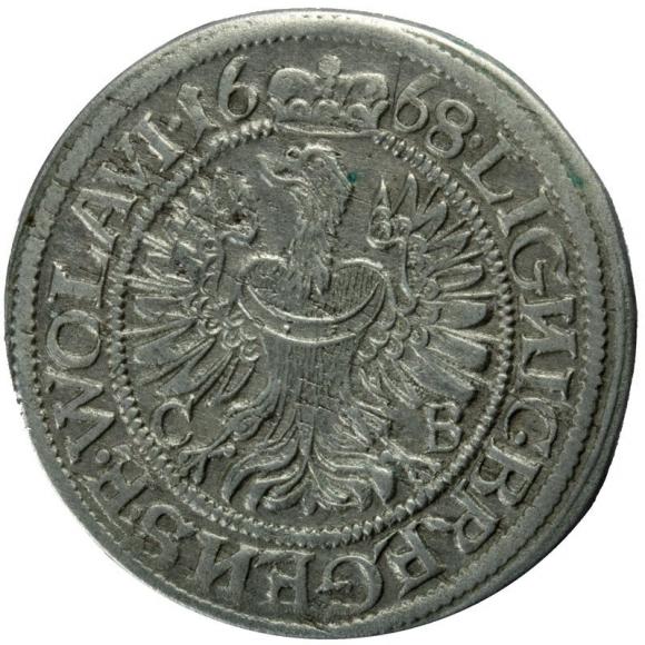 3 kreuzer 1668 John Christian Duchy of Brzeg - Legnica - Wolow Brzeg (2)