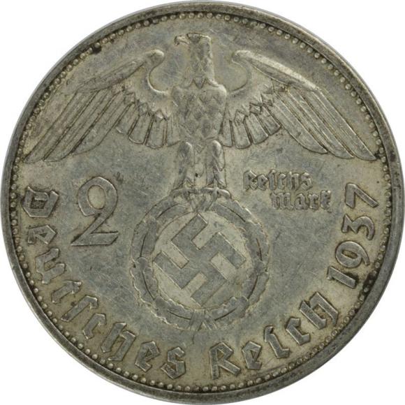 2 mark 1837 E Paul von Hindenburg Muldenhutten Germany