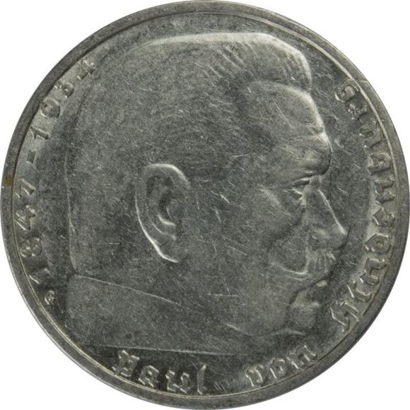 2 mark 1937 G Paul von Hindenburg Germany Karlsruhe (1)