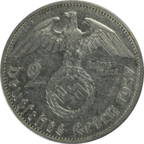 2 mark 1937 G Paul von Hindenburg Germany Karlsruhe (2)