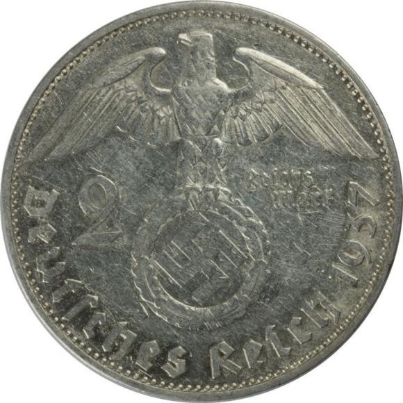 2 mark 1937 G Paul von Hindenburg Germany Karlsruhe (2)