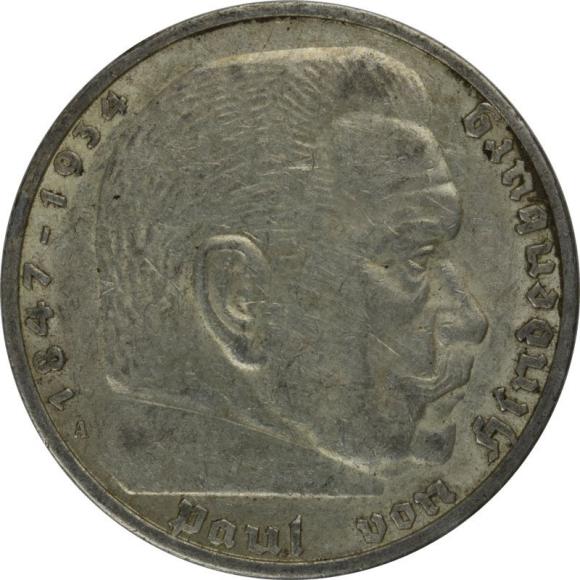 5 mark 1936 A Paul von Hindenburg Germany Berlin (1)