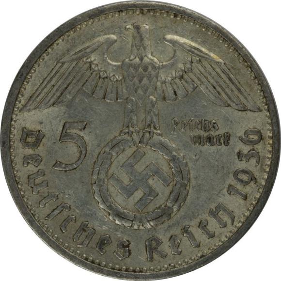 5 mark 1936 A Paul von Hindenburg Germany Berlin (2)