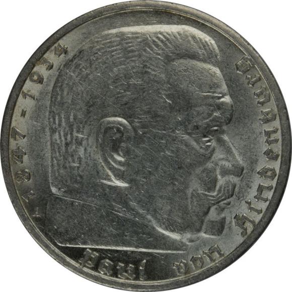 5 mark 1936 A Paul von Hindenburg Germany Berlin (1)