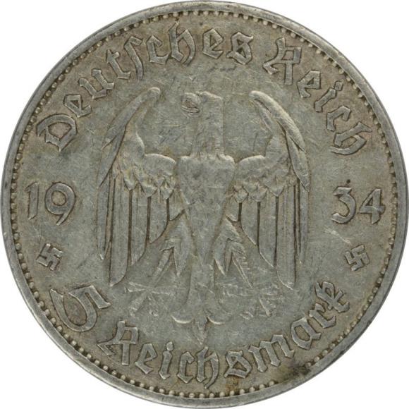 5 mark 1934 E Church in Potsdam Germany Muldenhutten (2)