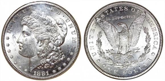 1 dolar 1881 USA grading NGC MS63 (2)
