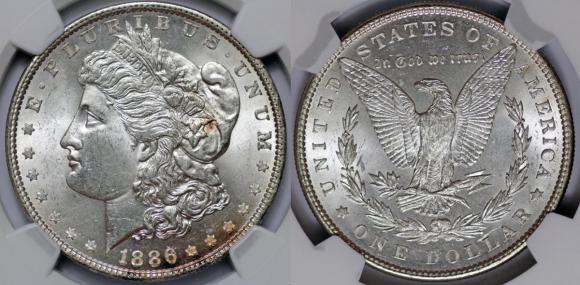 1 dolar 1886 USA grading NGC MS63 (2)