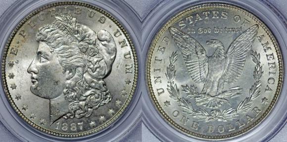 1 dolar 1887 USA grading PCGS MS64 (2)