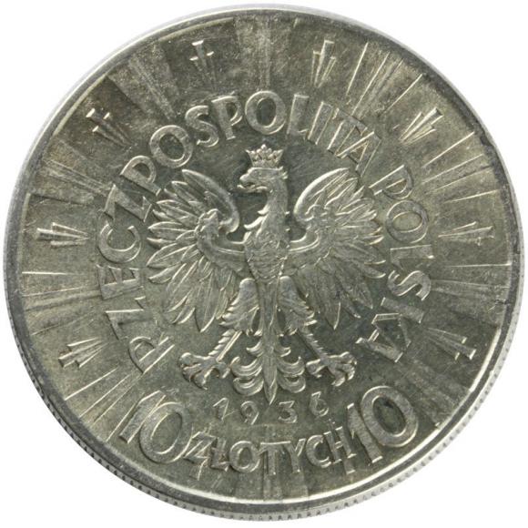 10 zlotych 1936 Jozef Pilsudski II Republic of Poland Warsaw (2)