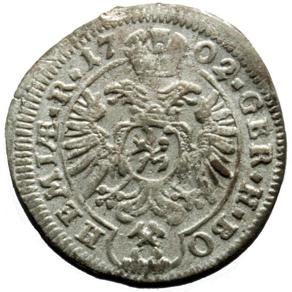 1 kreuzer 1702 Leopold I Austria Kutna Hora (2)