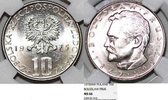 10 złotych 1975 Bolesław Prus GRADING NGC (1)