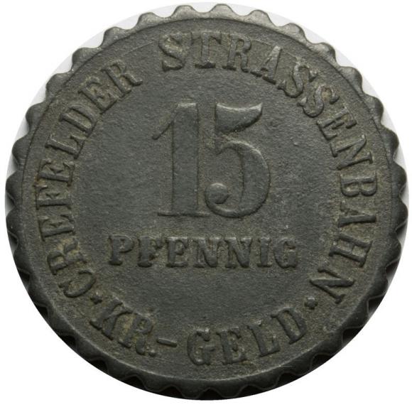 15 pfennig 1917 tram token Crefeld