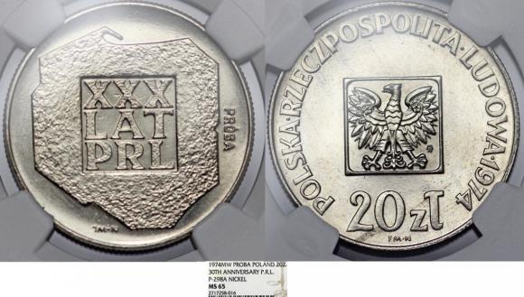20 złotych 1974 XXX lat PRL próba GRADING NGC (1)