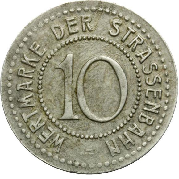 10 pfennig tram token Wroclaw Breslau (1)