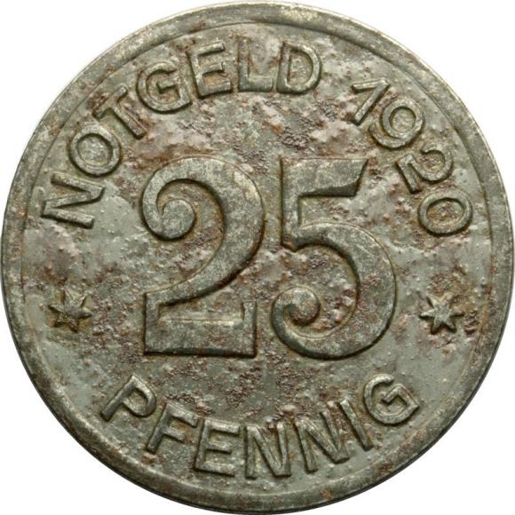 25 pfennig 1920 Otmuchow Ottomachau (1)