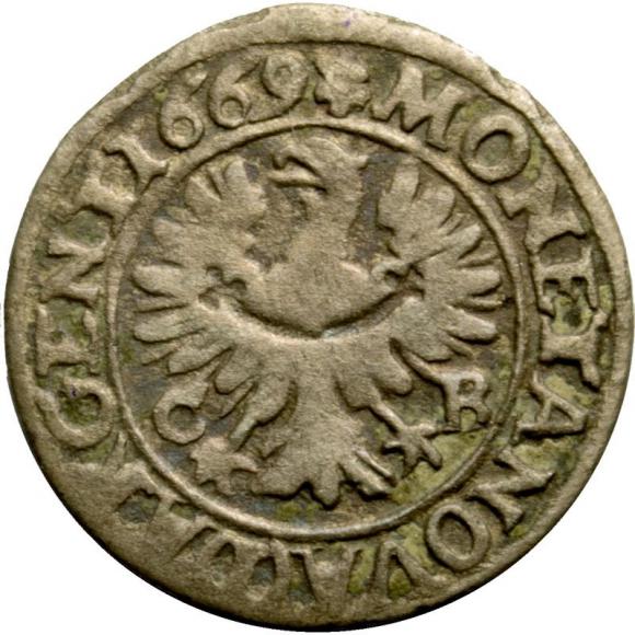1 kreuzer 1669 Chistian Duchy of Brzeg - Legnica - Wolow Brzeg (2)