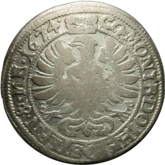 6 kreuzer 1674 Silvius II Frederick Duchy of Ziebice - Olesnica Olesnica