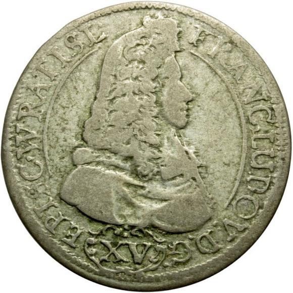 15 kreuzer 1694 Francis Louis of Neuburg Duchy of Nysa Nysa
