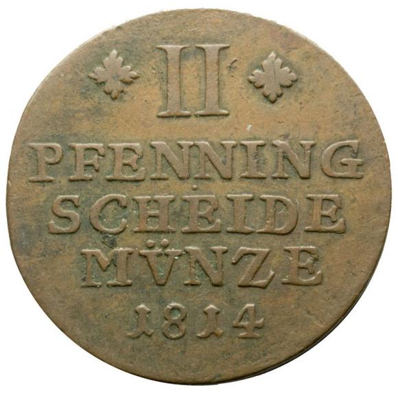 2 pfennig 1814 Frederick William Duchy of Brunswick - Wolfenbüttel