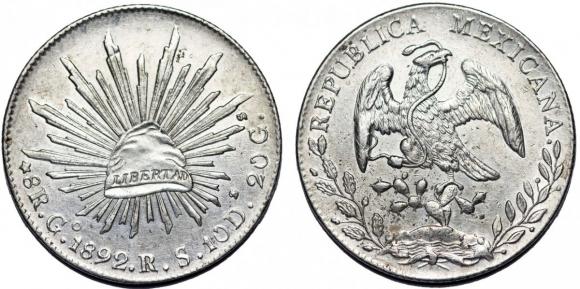 8 reali 1892 Go-RS Guanajuato Meksyk srebro (1)