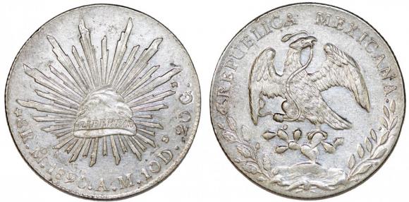 8 reali 1890 Mo-AM Meksyk srebro (1)