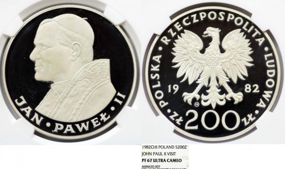 200 złotych 1982 Jan Paweł II srebro PF 67 (1)