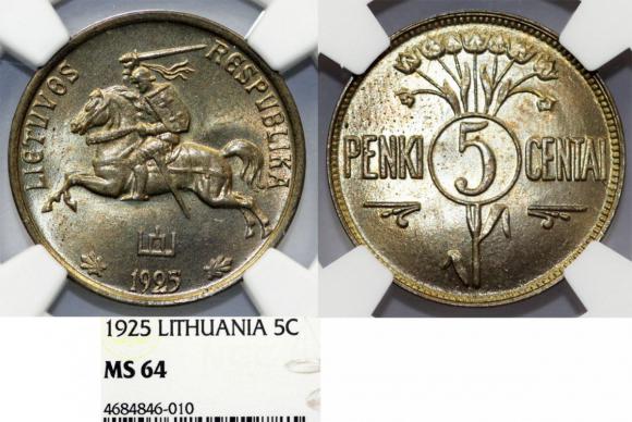 5 centai 1925 Litwa MS 64 (1)
