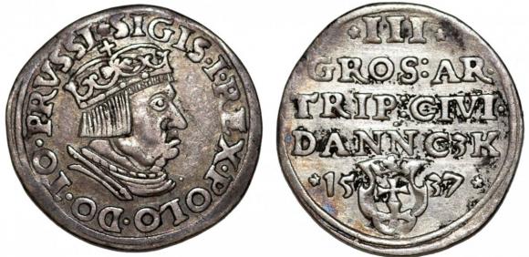 Trojak 1537 Zygmunt I Stary Gdańsk (1)