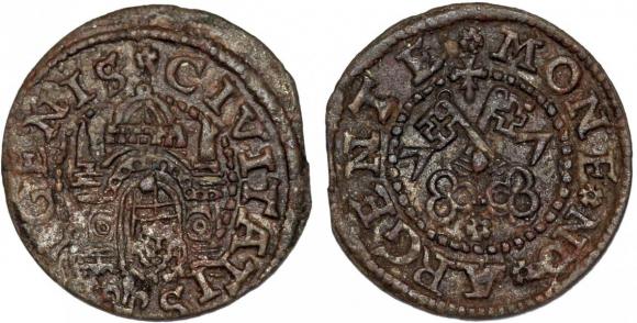 Szeląg 1577 Ryga (1)