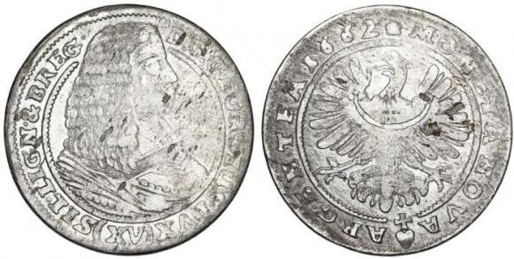 15 krajcarów 1662 Jerzy III Brzeski Brzeg (1)
