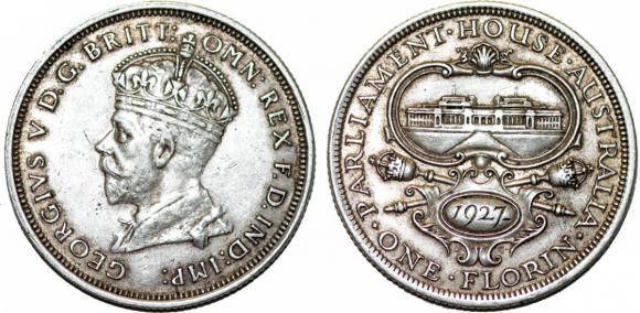 1 floren 1927 Jerzy V Australia srebro (1)
