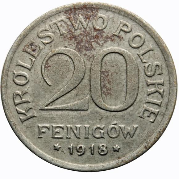 20 pfennig 1918 Polish Kingdom Stuttgart (1)