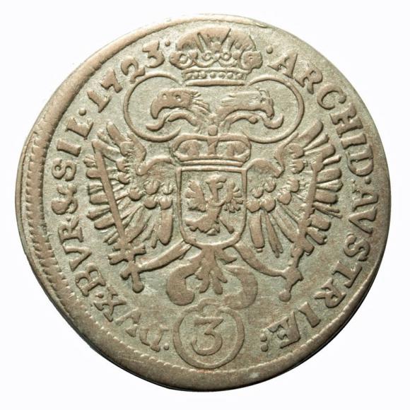 3 kreuzer 1723 Charles VI Silesia Wroclaw (2)