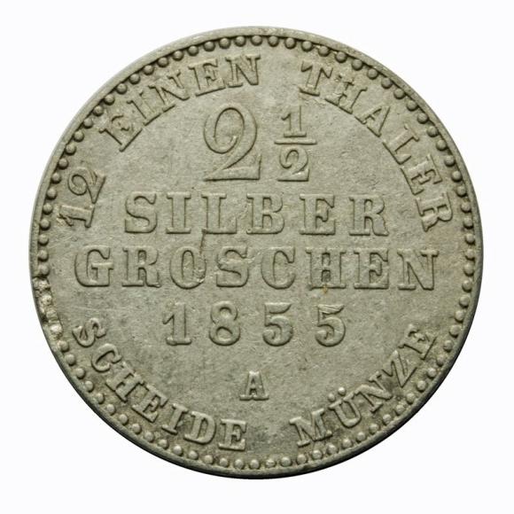 2 1/2 silver groschen 1855 Frederick William IV Prussia Berlin (2)