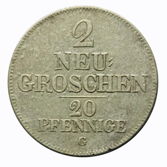 2 new groschen 1842 Friedrich August II Austria