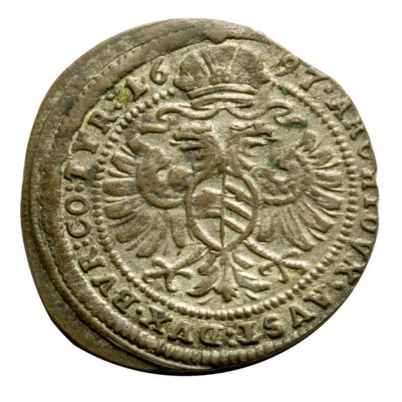 1 kreuzer 1697 Leopold I Austria Vienna (2)