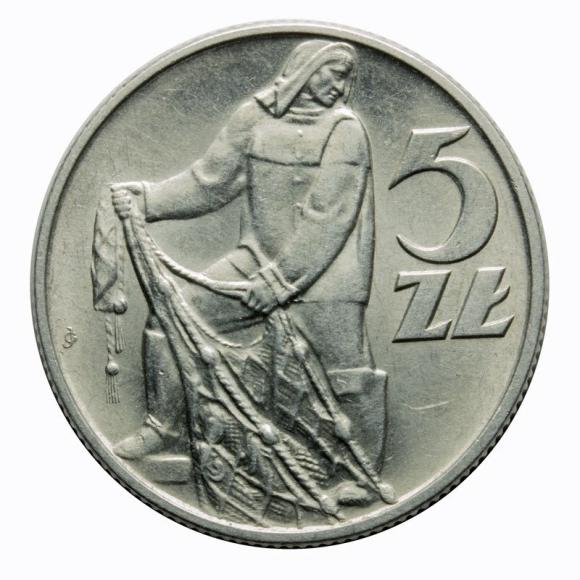 5 zlotych 1958 Fisherman Polish People's Republic Warsaw (1)