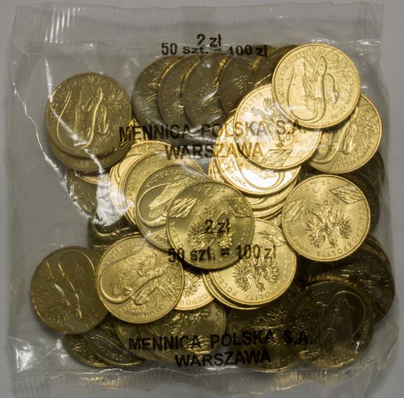 2 zl 2009 Green lizard 50 pieces Mint coin bag (1)