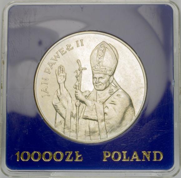 10000 zl 1987 John Paul II silver