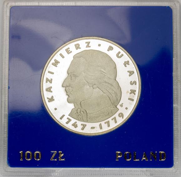 100 zl 1976 Kazimierz Pulaski silver